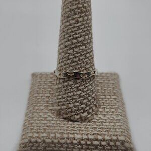 Size 9.5 Sterling Silver Diamond Pattern Rustic Unisex Ring A2553